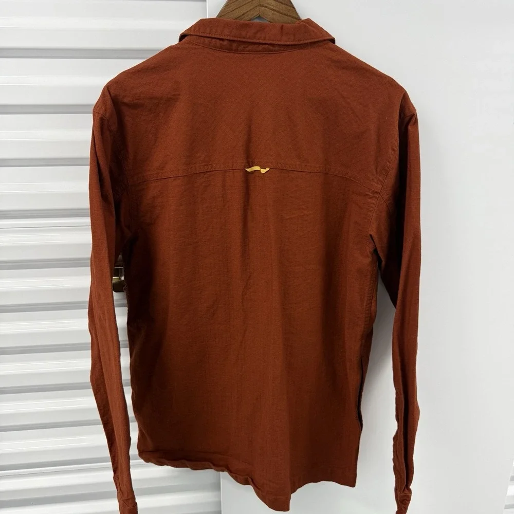 The North Face Mens M Rust Brown Button Front Utility Shirt Jacket Overshirt